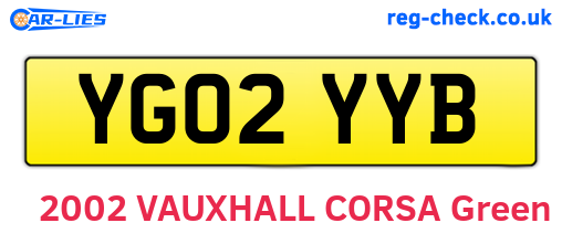 YG02YYB are the vehicle registration plates.