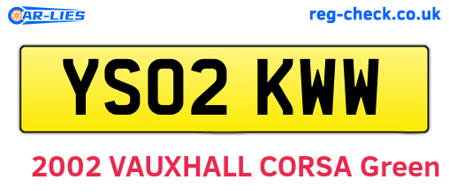 YS02KWW are the vehicle registration plates.