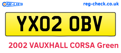 YX02OBV are the vehicle registration plates.