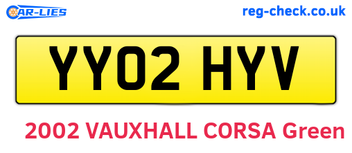 YY02HYV are the vehicle registration plates.