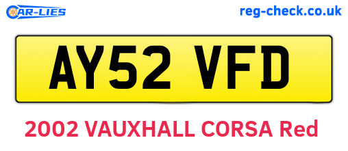 AY52VFD are the vehicle registration plates.