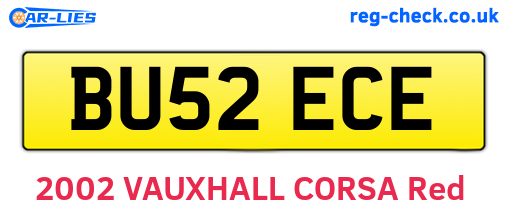 BU52ECE are the vehicle registration plates.