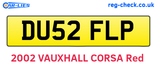 DU52FLP are the vehicle registration plates.