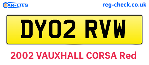 DY02RVW are the vehicle registration plates.
