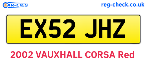 EX52JHZ are the vehicle registration plates.