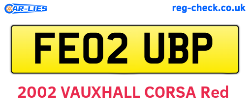 FE02UBP are the vehicle registration plates.