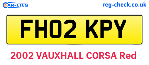 FH02KPY are the vehicle registration plates.