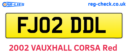FJ02DDL are the vehicle registration plates.