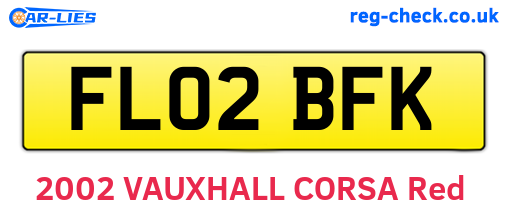 FL02BFK are the vehicle registration plates.