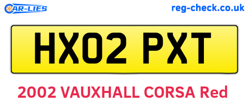 HX02PXT are the vehicle registration plates.