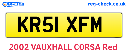 KR51XFM are the vehicle registration plates.