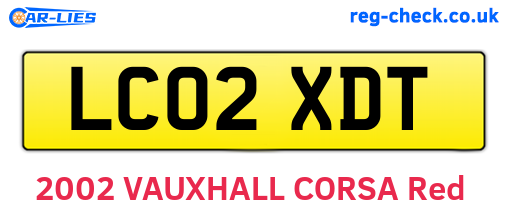 LC02XDT are the vehicle registration plates.