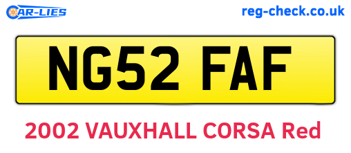 NG52FAF are the vehicle registration plates.