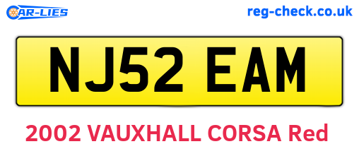 NJ52EAM are the vehicle registration plates.