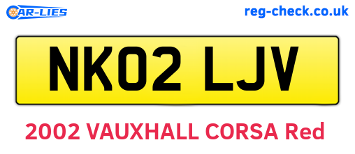 NK02LJV are the vehicle registration plates.