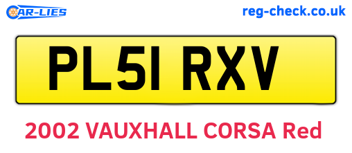 PL51RXV are the vehicle registration plates.