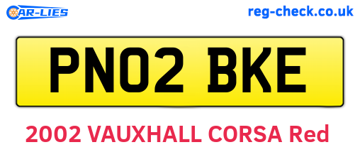 PN02BKE are the vehicle registration plates.