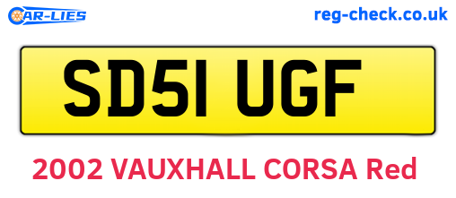 SD51UGF are the vehicle registration plates.