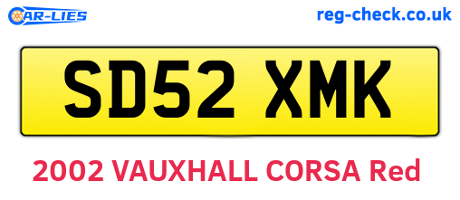 SD52XMK are the vehicle registration plates.