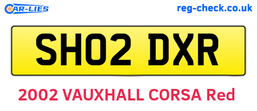 SH02DXR are the vehicle registration plates.