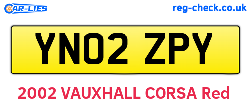 YN02ZPY are the vehicle registration plates.