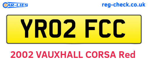 YR02FCC are the vehicle registration plates.