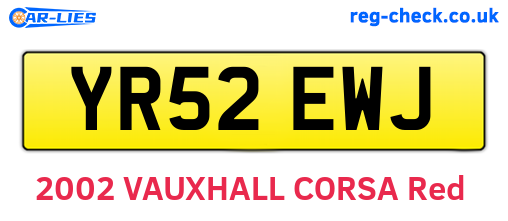 YR52EWJ are the vehicle registration plates.