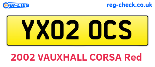 YX02OCS are the vehicle registration plates.