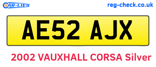 AE52AJX are the vehicle registration plates.