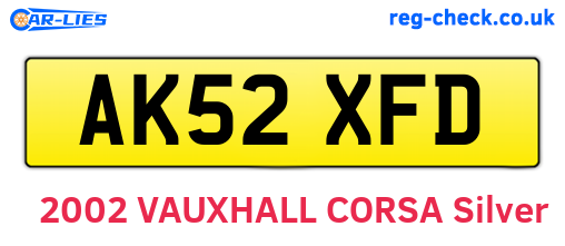 AK52XFD are the vehicle registration plates.