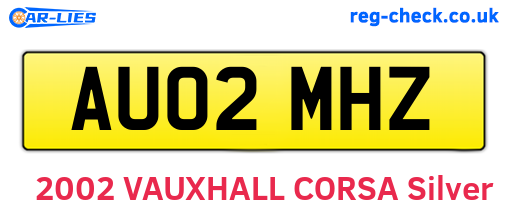 AU02MHZ are the vehicle registration plates.