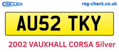 AU52TKY are the vehicle registration plates.