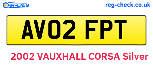 AV02FPT are the vehicle registration plates.