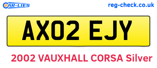 AX02EJY are the vehicle registration plates.