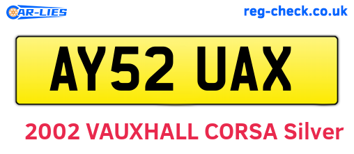 AY52UAX are the vehicle registration plates.