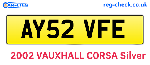 AY52VFE are the vehicle registration plates.