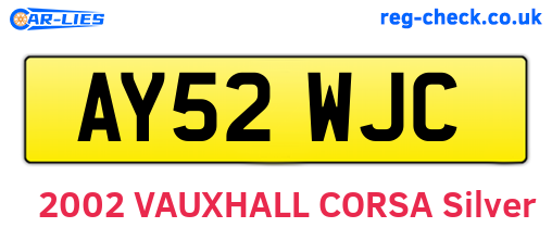 AY52WJC are the vehicle registration plates.