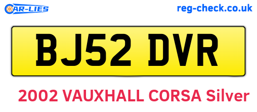 BJ52DVR are the vehicle registration plates.