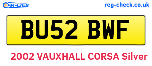 BU52BWF are the vehicle registration plates.