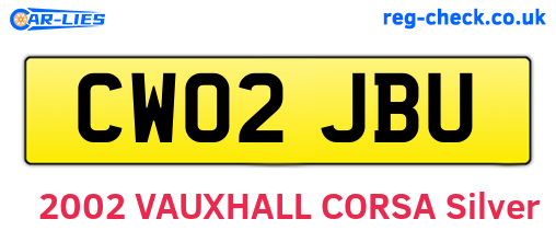 CW02JBU are the vehicle registration plates.