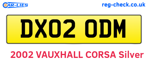 DX02ODM are the vehicle registration plates.