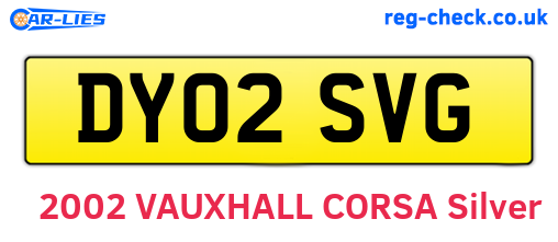 DY02SVG are the vehicle registration plates.