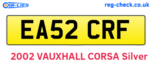 EA52CRF are the vehicle registration plates.