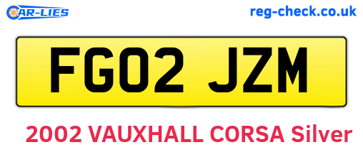 FG02JZM are the vehicle registration plates.