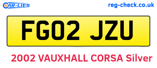 FG02JZU are the vehicle registration plates.
