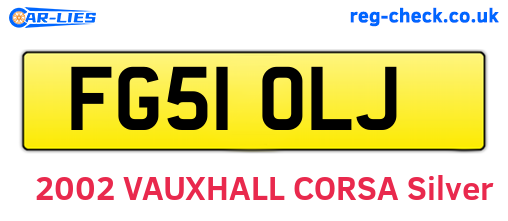 FG51OLJ are the vehicle registration plates.