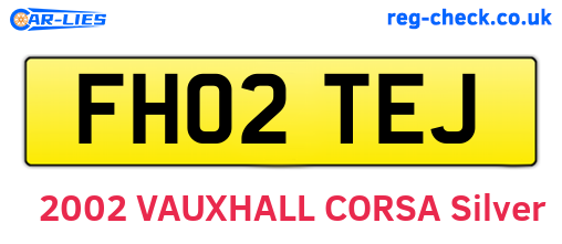 FH02TEJ are the vehicle registration plates.
