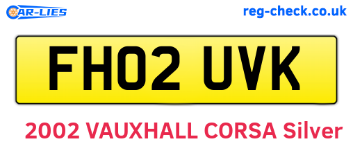 FH02UVK are the vehicle registration plates.