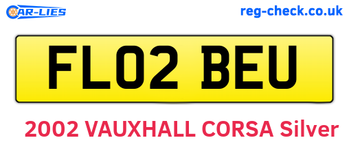 FL02BEU are the vehicle registration plates.
