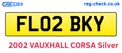 FL02BKY are the vehicle registration plates.